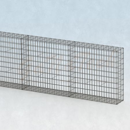 Gabionenzaun 15m lang, 25cm tief, 100cm hoch