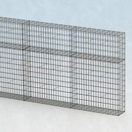 Gabionenzaun 19m lang, 25cm tief, 150cm hoch
