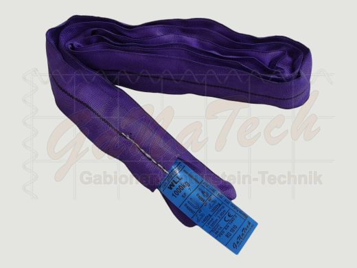 Rundschlinge WLL 1000daN (1to.), 200cm Länge, violett, Doppelmantel
