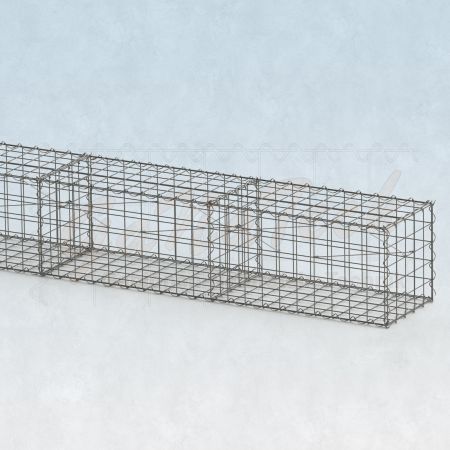 Gabionenwand 11m lang, 50cm tief, 50cm hoch