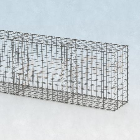 Gabionenwand 20m lang, 50cm tief, 100cm hoch