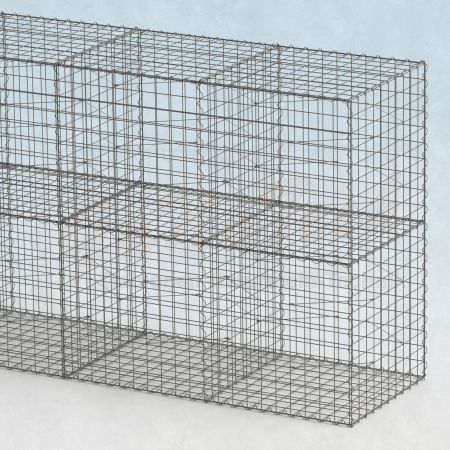 Gabionenwand 16,5m lang, 100cm tief, 200cm hoch