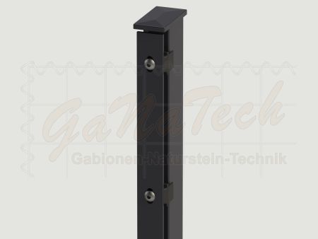 Zaunpfosten mit Abdeckleiste für 223cm Höhe, zum Einbetonieren, RAL7016 anthrazit
