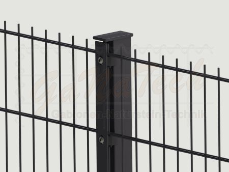 Doppelstabmatten Zaunset 25m lang, 2,43m hoch, RAL7016 anthrazit