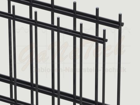 Doppelstabmatten Zaunset 12,5m lang, 2,03m hoch, RAL7016 anthrazit