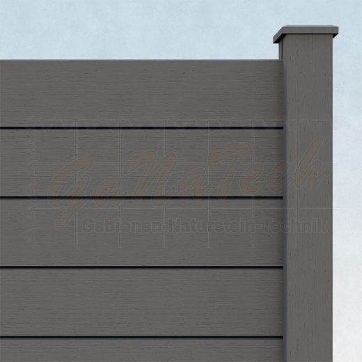 WPC Steckzaun easy Screen #one 180x180cm grau/grau