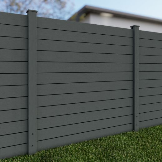 WPC Steckzaun easy Screen #one 180x180cm grau/grau