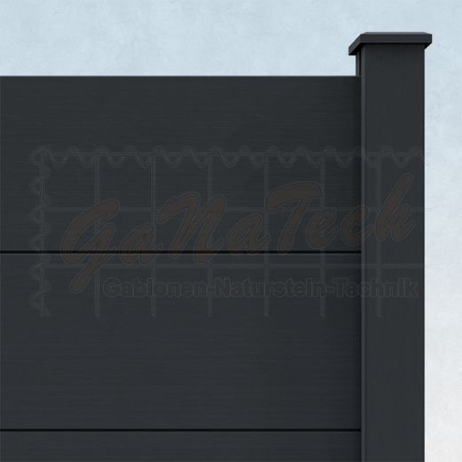 WPC Steckzaun easy Screen #one XL 180x180cm graphit/graphit