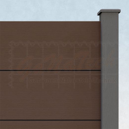 WPC Steckzaun easy Screen #one XL 180x180cm braun/grau