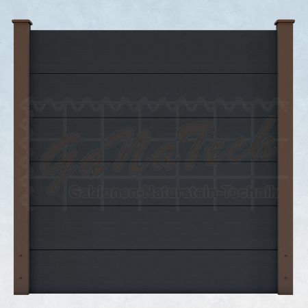 WPC Steckzaun easy Screen #one XL 180x180cm graphit/braun