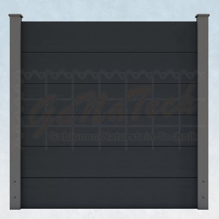 WPC Steckzaun easy Screen #one XL 180x180cm graphit/grau