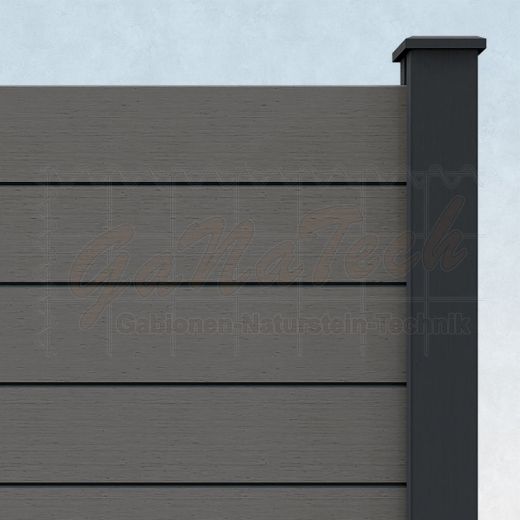 WPC Steckzaun easy Screen #one 180x180cm grau/graphit