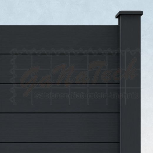 WPC Steckzaun easy Screen #one 180x90cm graphit/graphit