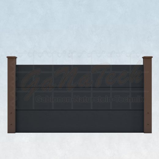 WPC Steckzaun easy Screen #one XL 180x90cm graphit/braun