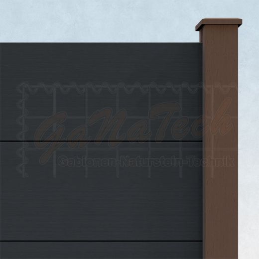 WPC Steckzaun easy Screen #one XL 180x90cm graphit/braun
