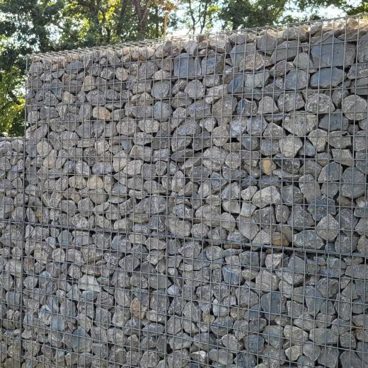 Gabionenwand 200cm als Stützmauer an Grundstücksgrenze