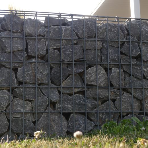 Gabionenwand 50x50cm in Maschenweite 5x10cm für den Garten