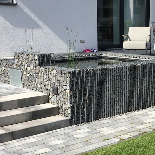 Gabionen 25x100cm als Teichumrandung
