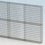 Gabionenzaun 13,5m lang, 25cm tief, 200cm hoch