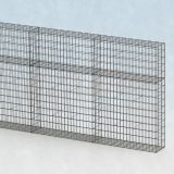Gabionenzaun 13,5m lang, 25cm tief, 150cm hoch