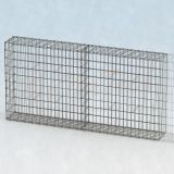 Gabionenzaun 200x25x100cm, Draht Ø 4,5mm, Erweiterung, mit Trennwand