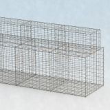 Gabionenwand 10m lang, 100cm/50cm tief, 150cm hoch