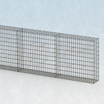 Gabionenzaun 16,5m lang, 25cm tief, 100cm hoch