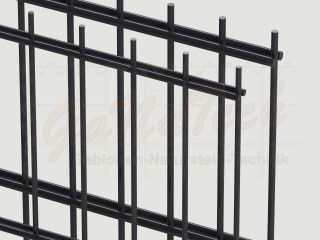 Doppelstabmatten Zaunset 15m lang, 1,43m hoch, RAL7016 anthrazit