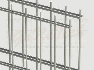 Doppelstabmatten Zaunset 20m lang, 1,43m hoch, feuerverzinkt
