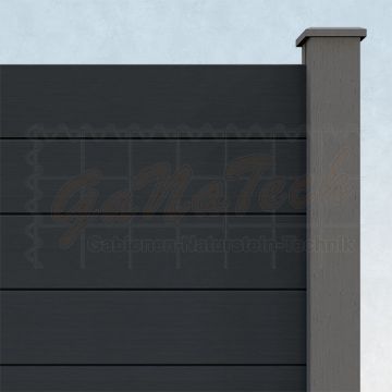 WPC Steckzaun easy Screen #one 180x180cm graphit/grau