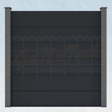 WPC Steckzaun easy Screen #one XL 180x180cm graphit/grau