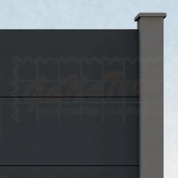 WPC Steckzaun easy Screen #one XL 180x90cm graphit/grau